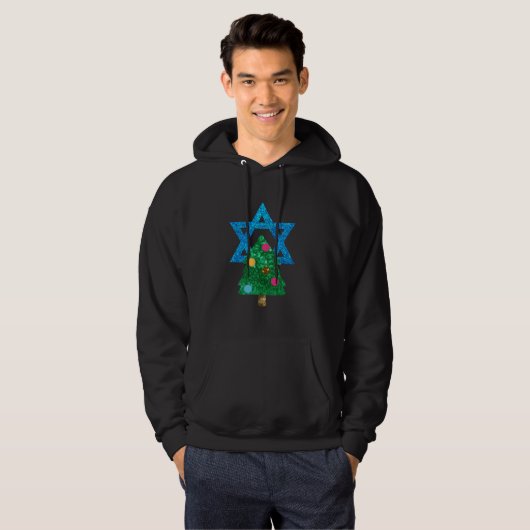 sequin christmukkah hanukkah mannen hoody sweatshi (Voorkant volledig)