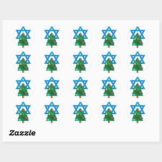 sequin christmukkah hanukkah ronde sticker (Vel)