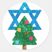 sequin christmukkah hanukkah ronde sticker (Voorkant)