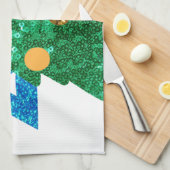 sequin christmukkah hanukkah theedoek (Quarter Fold)