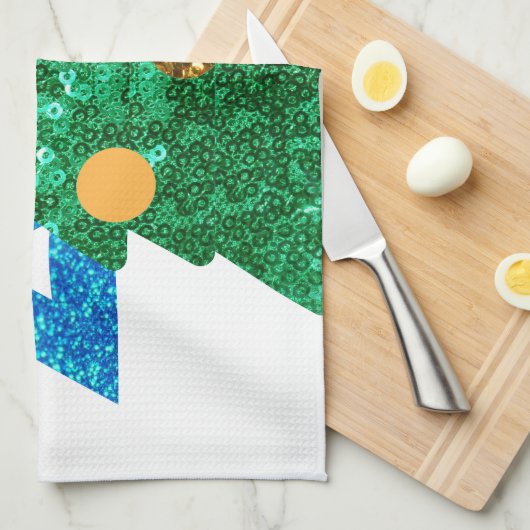 sequin christmukkah hanukkah theedoek (Quarter Fold)