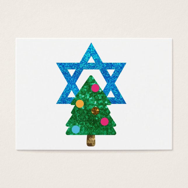 sequin christmukkah hanukkah visitekaartje (Voorkant)