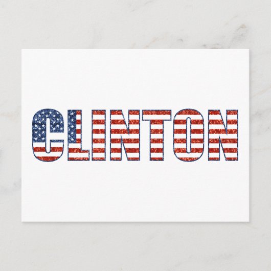 sequin Clinton Briefkaart (Voorkant)