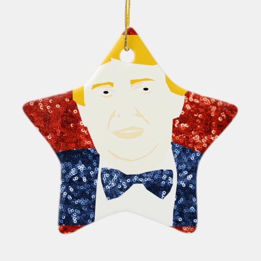 sequin donald trump keramisch ornament (Voorkant)