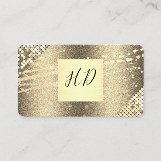 Sequin en Glitter Executive Gold Spatter Visitekaartje (Voorkant)