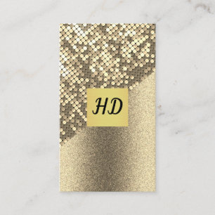 Sequin en Glitter/Gold Lux/Monogram Visitekaartje