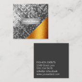 Sequin en Glitter Vierkante Visitekaartje (Voorkant / Achterkant)