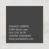 Sequin en Glitter Vierkante Visitekaartje (Achterkant)