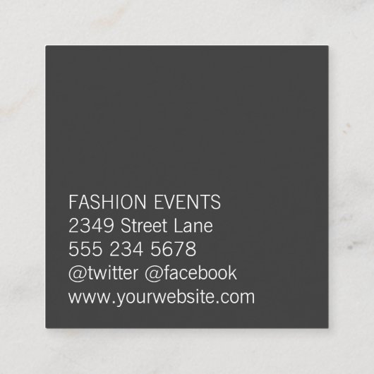 Sequin en Glitter Vierkante Visitekaartje (Achterkant)