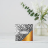 Sequin en Glitter Vierkante Visitekaartje (Staand voorkant)