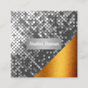 Sequin en Glitter Vierkante Visitekaartje