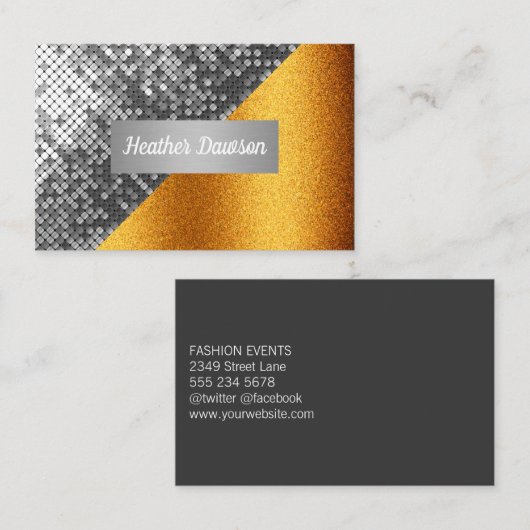 Sequin en Glitter Visitekaartje (Voorkant / Achterkant)