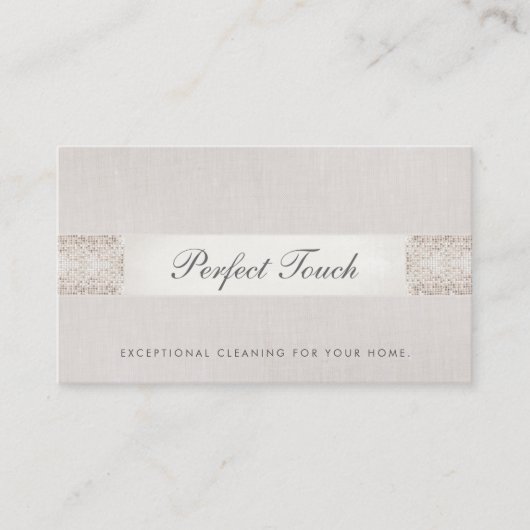 Sequin en Linnen Huisreiniger Schoonmaakservice Visitekaartje (Voorkant)