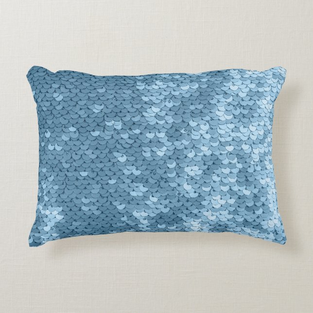 Sequin Fabric: Sky Blue Shimmer. Accent Kussen (Voorkant)