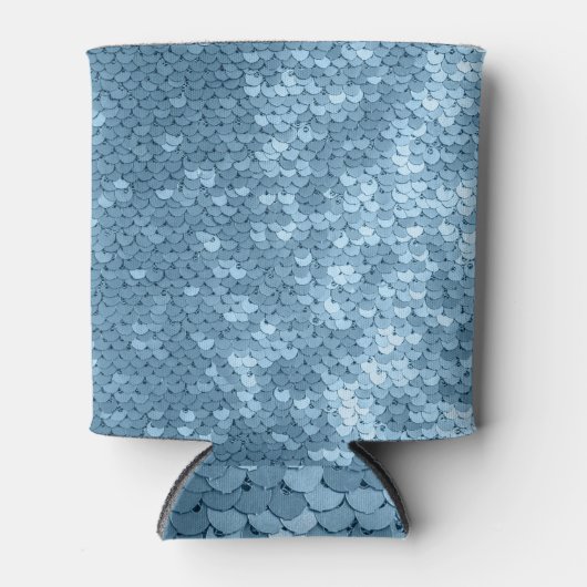 Sequin Fabric: Sky Blue Shimmer. Blikjeskoeler (Voorkant)