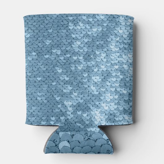 Sequin Fabric: Sky Blue Shimmer. Blikjeskoeler (Achterkant)