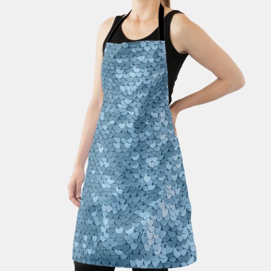 Sequin Fabric: Sky Blue Shimmer. Schort (Insitu)