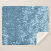 Sequin Fabric: Sky Blue Shimmer. Sherpa Deken (Voorkant (horizontaal))