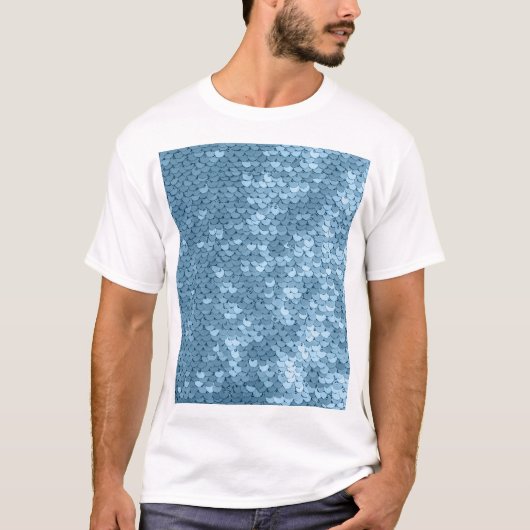 Sequin Fabric: Sky Blue Shimmer. T-shirt (Voorkant)