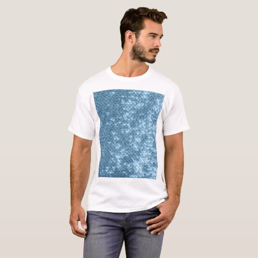 Sequin Fabric: Sky Blue Shimmer. T-shirt (Voorkant volledig)