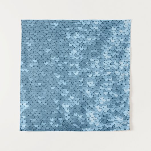 Sequin Fabric: Sky Blue Shimmer. Wandkleed (Voorkant)