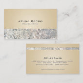 Sequin Glam Tan Beige Glitzy Visitekaartje (Voorkant / Achterkant)