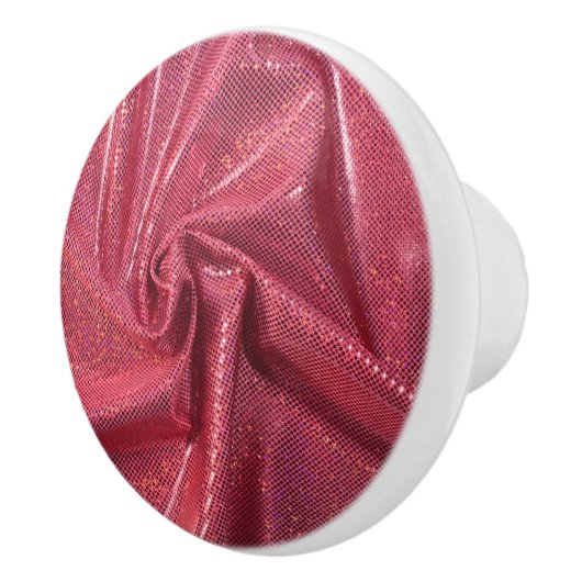 Sequin glinstering ziet er roze rood uit keramische knop (Rechts)