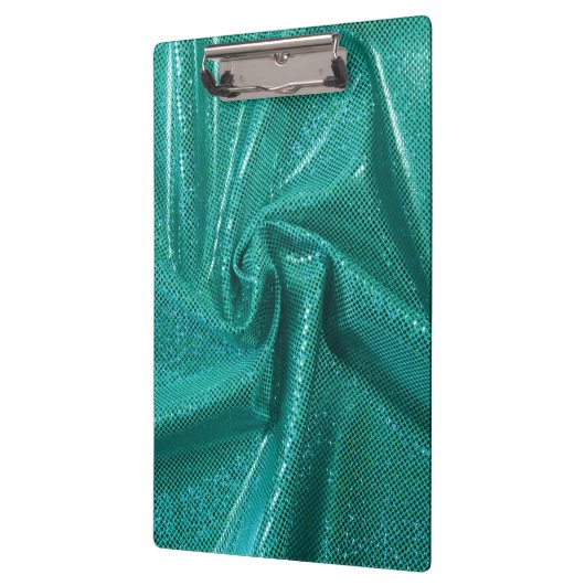 Sequin glitter blauwgroen groene metallic look klembord (Links)