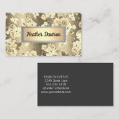 Sequin Glitter Goud Bloemen Patroon Visitekaartje (Voorkant / Achterkant)