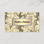 Sequin Glitter Goud Bloemen Patroon Visitekaartje (Voorkant)