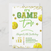 Sequin Glitter Softball Girl birthday invitat Kaart (Voorkant)