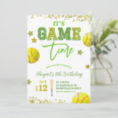 Sequin Glitter Softball Girl birthday invitat Kaart (Staand voorkant)