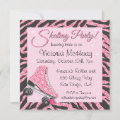 Sequin Glittering Roller Skating Party Uitnodiging (Voorkant)