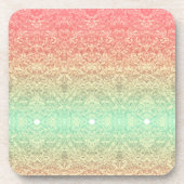 Sequin kant patroon ombre perzik goud groen bier onderzetter (Voorkant)