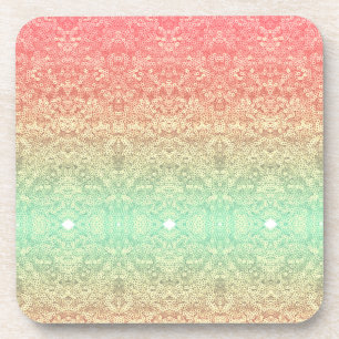 Sequin kant patroon ombre perzik goud groen bier onderzetter