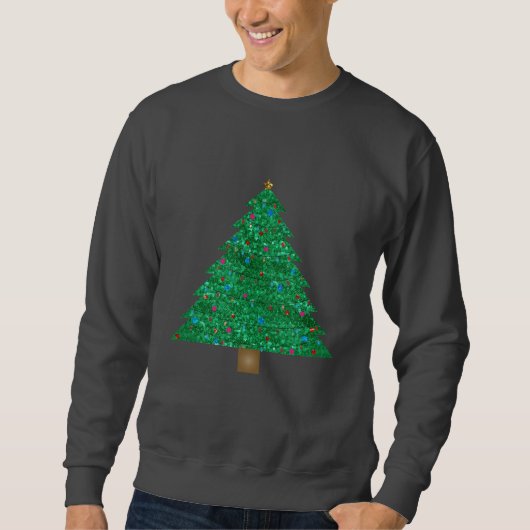 Sequin kerstboom mannen sweatshirt (Voorkant)
