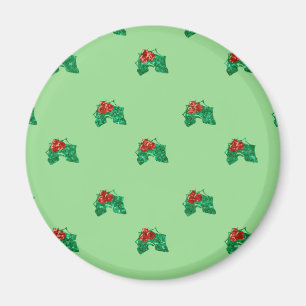 sequin kerstmis Holly Magneet