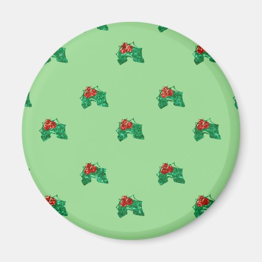 sequin kerstmis Holly Magneet (Voorkant)