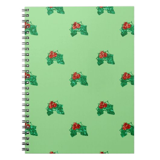 sequin kerstmis Holly Notitieboek (Voorkant)