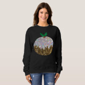 Sequin Kerstpuddings Dames sweatshirt (Voorkant volledig)