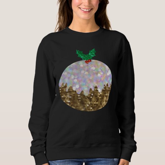Sequin Kerstpuddings Dames sweatshirt (Voorkant)