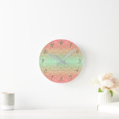 Sequin lace patroon ombre roze goud groen ronde klok (Huis)