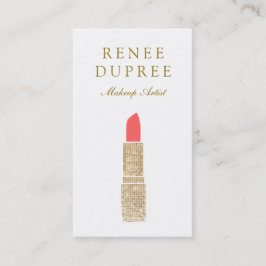 Sequin Lipstick Logo Make-up Artiest Beauty Salon Visitekaartje