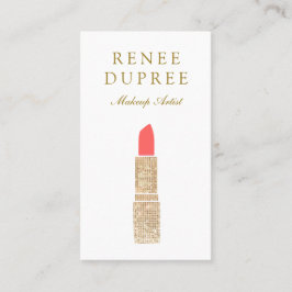 Sequin Lipstick Logo Make-up Artiest Beauty Salon  Visitekaartje