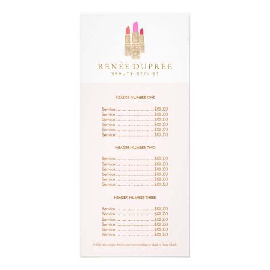 Sequin Lipstick Logo Makeup Artist Pink Reclamekaart (Voorkant)