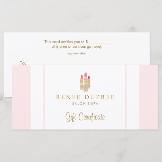 Sequin Lipstick Logo Salon & Spa Cadeaubon (Voorkant / Achterkant)
