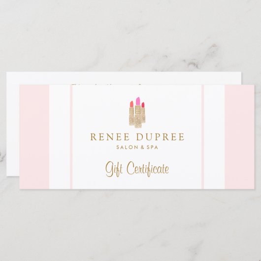 Sequin Lipstick Logo Salon & Spa Cadeaubon (Voorkant / Achterkant)