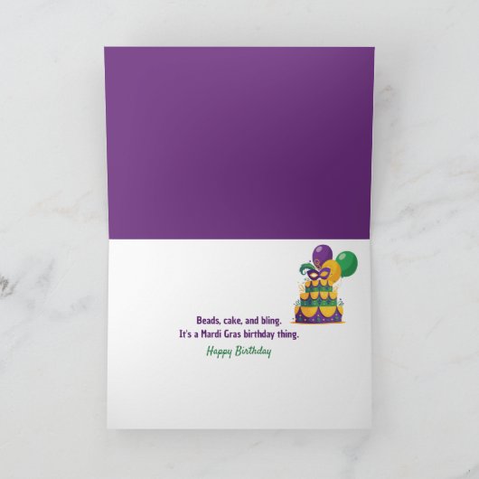 Sequin Mardi Gras Mask Verjaardag Kaart (Binnen)