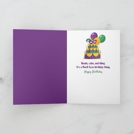 Sequin Mardi Gras Mask Verjaardag Kaart (Binnen)