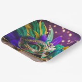 Sequin Mardi Gras masker met kralen Papieren Bordje (Gebogen)